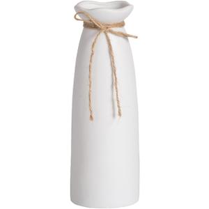 White Ceramic Vase-Flower Vase Dried Flower Vase for Modern Home Decor, Fit for Foyer Living Room Fireplace Bedroom Kitchen, Decent Gift, 8.27" H