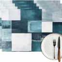 Abstract Oli Painting Placemats Set of 4, Abstract Plaid Table Mat Place Mats for Home Party Table Decorations (Bronze)