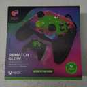 PDP Gaming REMATCH GLOW Enhanced Wired Controller: Licensed Xbox Series X|S Gamepad, Xbox One, Windows PC, Mappable Back Buttons, Audio Control, Customizable Companion App: Space Dust Glow in the Dark