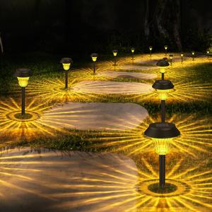 Springwind 8 Pack Solar Lights Outdoor Waterproof Solar Pathway Light with Edison Warm Light, Auto On/Off Garden Lights Solar Powered Landscape Lighting for Yard Garden Walkway 3000k