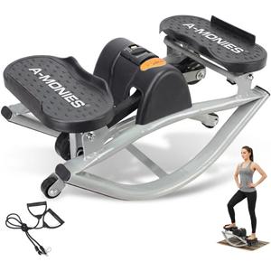 Lateral Rocking Fitness Stepper Home Workout Machine, Low-Impact Lateral Steppers for Knees and Joints, Portable Compact Side-to-Side Steppers for Legs, Glutes, Abs