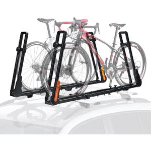 TOOENJOY Rooftop Bike Rack for Car SUV, Upright Roof Mount Bicycle Rack with 2 Arms for Movable Crossbar, 2 Bike Carrier TOOENJOY Rooftop Bike Rack for Car SUV, Upright Roof Mount Bicycle Rack with 2 Arms for Movable Crossbar, 2 Bike Carrier
