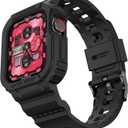 amBand E1 Rugged Band & Case for Apple Watch  Compatible with Series 111, SE3/SE2/SE  and Ultra 3/2/1, Lightweight Shockproof Design (Black)