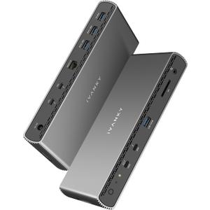 iVANKY Intel Certified Thunderbolt 5 Dock, FusionDock Pro 3 Docking Station Dual 6K@60Hz for MacBook M1/M2/M3/M4 Pro/Max, Triple Display for Windows TB5/4, 180W Power, 120Gbps, 2.5GbE 11-in-1 Hub
