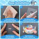 UNEEDE 4.32 Gallons Corner Mounted Bath Toy Storage Holder, Mesh Shower Caddy for Bathtub Organizer, Quick Dry Holder