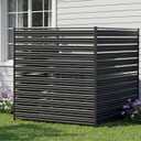 50"W x 48"H Air Conditioner Fence, 2 Panels Outdoor Privacy Screens, Metal Rustproof Trash Can Fence, Pool Equipment Enclosure, AC Unit Fencing, Ideal Outdoor Privacy Wall for Outside, Backyard, Patio