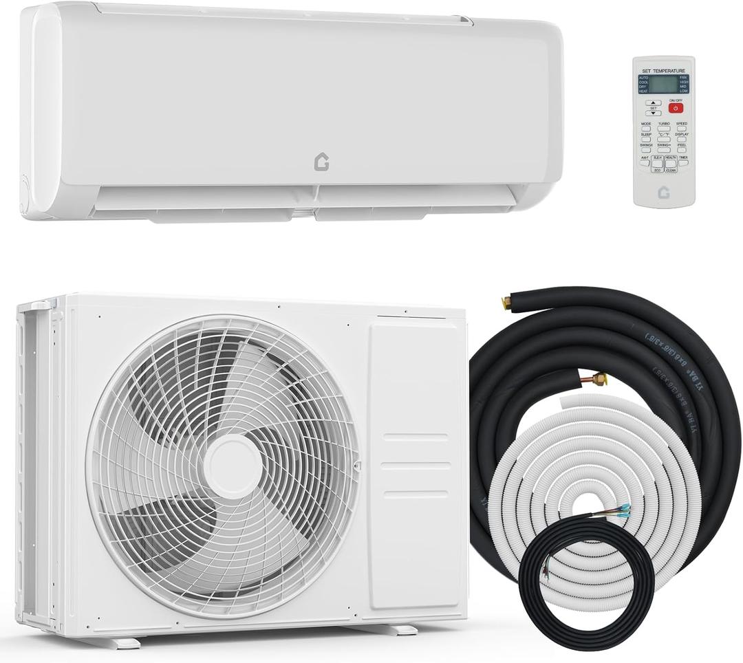 Garvee 12,000 BTU Mini Split Air Conditioner with Heat Pump, 22 SEER, Cools Up to 750 Sq. Ft, Inverter AC with Installation Kit & Remote, Ductless AC Unit with Pre-Charged Condenser, 230V, White