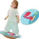 Wobble Balance Board for Kids Wooden Rocker Board Load 123Lbs, Active Play and Exercise for Toddler