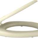 Soft Elongated Vinyl Toilet Seat, Bone - 19 Inch Soft Vinyl Cover with Comfort Foam Cushioning - Fits All Elongated Size Fixtures - Easy to Install Fantasia by Achim Home Decor