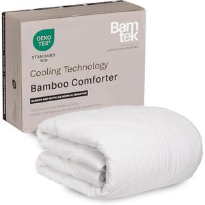 Bamtek 100% Viscose Derived from Bamboo Comforter, Cooling Comforter, Duvet Insert, Breathable, Extra Fluffy, Lightweight Comforters, Twin XL Size