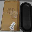 Wooden Farmhouse Decorative Tray, 12in Rustic Beaded Tray for Living Room Decor, Kitchen Table Dcor, Oval Coffee Table Serving Tray (Black)