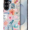 Compatible with Samsung Galaxy S26,Frosted Dual-Layer Protection with Phone Case Cover - Beachy Collage Aesthetic Turtles Floral