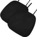 baibu 14In Metal Chair Cushion with Ties, Set of 2 Non-Slip Metal Dining Chair Pads Kitchen Seat Cushions with Machine Washable Cover, 14x14x1.5in, Black