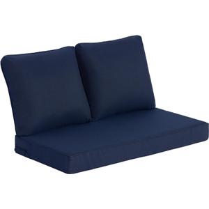 Goodgoods 48 x 24 Outdoor Loveseat Cushion Set, 1000+Hours Fade-Resistant & Water-Resistant Outdoor Furniture Chair Cushions with 30D High-Resilience Foam for Couch, Bench, and Swing, Midnight, 48 X 24 X 5.1 Inches