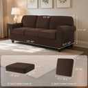 SUBRTEX 7 Pieces Stretch Sofa Slipcover,Couch Cover for 3 Cushion Washable Sofa Cover with Individual Backrest Cushion Covers for Living Room(Large,Chocolate)