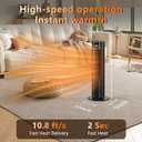 Space Heaters Indoor Use, 26" 12ft/s Electric Heater with Remote, 1500W Electric Heaters with 75Oscillation, 1-12H Timer, PTC Electric Heater for Large Room, Bedroom Home Office