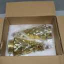 SHMILMH Gold Mercury Glass Christmas Tree Set of 2, Tabletop Christmas Tree with Light, Battery Operated Small Xmas Tree for Fireplace Centerpiece Decorations 10"