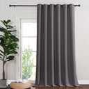 NICETOWN Patio Door Curtain 95 inch Length, Grommet Top Thermal Insulated Blackout Panels Curtain Drapes for Sliding Glass Door (Gray, 80" Wide, 1 Panel)