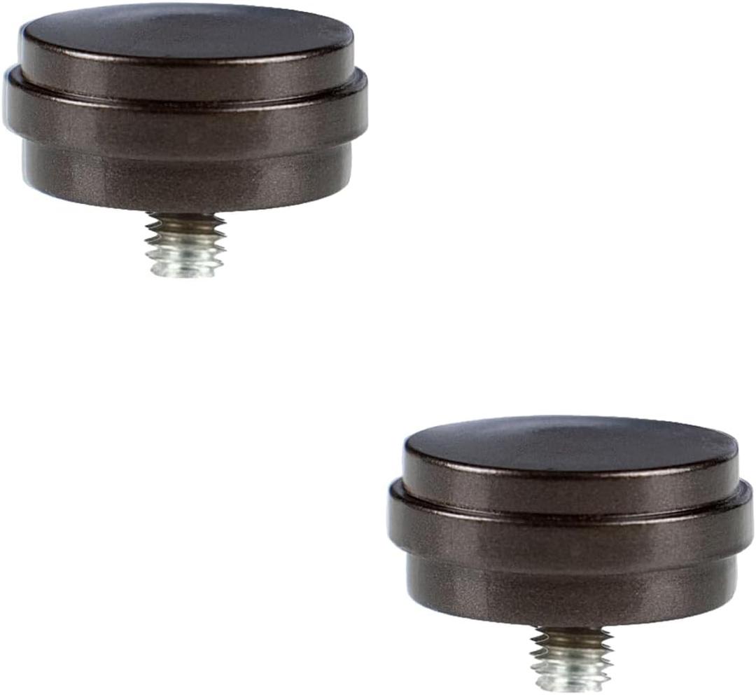 KAMANINA End Cap Replacement Finials for 3/4 or 5/8 Inch Curtain Rods, Drapery Rod Ends with M6 Standard Screws, Set of 2, Bronze