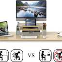 Simple Houseware Desk Monitor Stand Riser with Adjustable Organizer tray (Oak)