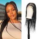 Youthfee 13x8 HD Lace Front Box Braided Wigs for Women Knotless Braided Lace Wig With Baby Hair Full Lace Braiding Wig 24" Human Hair Blended Braid Lace Front Wigs