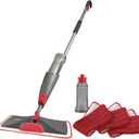 Rubbermaid Reveal Spray Mop Floor Cleaning Kit, 3 Reusable Microfiber Wet Pads, 1 Refillable Bottle, Cordless, MultiSurface Mopping for All Home/Bathroom/Office Floors