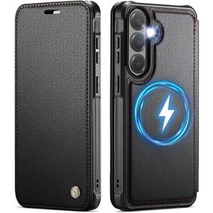 for Samsung Galaxy S26 Plus Wallet Case Compatible with Magsafe, PU Leather Flip RFID Blocking Card Holder Shockproof Magnetic Women Men Wallet Phone Case Cover for Galaxy S26 Plus, Black