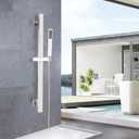 Bathroom Shower Slide Bar with 360 Adjustable Handheld Shower Head Holder Wall Mount Shower Bar SUS 304 Stainless Steel, Brushed Nickel