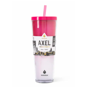 Manna Chilly Double-wall Vacuum Insulated Stainless Steel Tumbler with Splash-proof Lid and Reusable Tritan Straw - 24 Oz