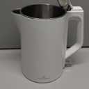 West Bend Timeless Electric Kettle Cordless Serving Features Stainless Steel Interior Boil Dry Protection and Auto Shut Off, 1.5-Liter, White/Gold