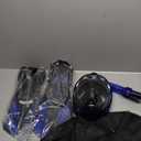 Mask Fins Snorkeling Gear for Adults, Full Face Snorkel Mask & Adjustable Swim Fins Snorkel Set, Panoramic View Snorkel Mask Dry Top Anti-Fog Anti-Leak (Blue)