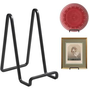 Plate Holder Easel Display Stand - 6 inch Metal Plate Stands for Display - Tabletop Picture Stand - Black Iron Easels for Display Pictures | Photo Frames | Book | Decorative Plates | Plaque - 2 Pack