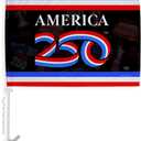 America 250th Flag For Car Post Outdoor 2 PCS Pack Official Licensed Independence Day Bandera Para Carros Poster United States Sign For Cars Window Decor USA 250 Years Anniversary Merchandise