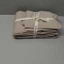 MooMee Bedding Duvet Cover Set 100% Washed Cotton Linen Like Textured Breathable Durable Soft Comfy (Heathered Tannish Linen Grey, Queen 90"x90")