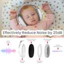 Baby Headphones for Noise Protection - Infant Ear Muffs Noise Protection - Toddler Noise Cancelling Headphones - Baby Ear Protection for 0 to 36 Months, Adjustable - White