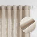 MYSKY HOME Curtains for Kitchen Windows, Sheer Curtains 63 Inch Length for Girls Bedroom Boho Linen Look Textured Fabric Soft Touch Light Filtering, 50" Wide, Light Oatmeal, Set of 2