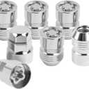 M12×1.25-5 Locks and 2 Key Wheel Locking Lug Nuts, Height 1.27" Cone Seat Anti-Theft Tire Locking Nut Replacement for GR86 EX35 EX37 M56