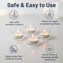 Tea Light Candles, 50‑Count – 4.5‑Hour Long‑Burning White Tealights for Warmers – Non‑Toxic, Smokeless & Soot‑Free Unscented Candles for Parties, Décor & Shabbat