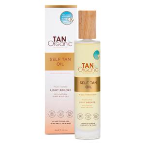 TanOrganic Self Tanning Oil 100ml | Organic Self Tanner for Face & Body | Light Natural-Looking Tan with Vitamin E | No Orange Tint, Streak-Free & Transfer-Resistant