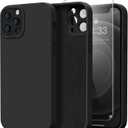 Magnetic for iPhone 13 Pro Max Case with Screen Protector - Wireless Charging Compatible - Upgraded Camera Protection - Silicone Protective Phone Case for iPhone 13 Pro Max - Black