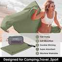 4Monster Camping Towels Super Absorbent, Fast Drying Microfiber Travel Towel, Ultra Soft Compact Gym Towel for Beach Hiking Yoga Travel Sports Backpack (31.50" x 15.80", Army Green)