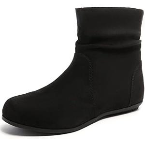 Luoika Women's Wide Width Low Heel Side Zipper Ankle Boots Size 13XW