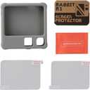 6 x 2 in 1 Protective Accessories for Rabbit R1 AI, Rabbit AI case, Soft Silicone Case & Screen Protector, Rabbit R1 Accessories,Rabbit R1 case (Grey)