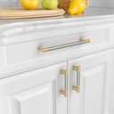 Asidrama 10 Pack 7 Inch(177mm) Knurled Gold and Brush Satin Nickel Kitchen Cabinet Handles,Cabinet Pulls Kitchen Cabinet Hardware Cupboard Handles Drawer Handles Dresser Pulls 4496A