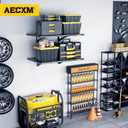 Aecxm 2-Pack 1.64x4ft Adjustable Garage Wall Shelving 560lbs Load Capacity Heavy Duty Wall Mounted Storage Shelf Metal Floating Shelves for Garage(Black)