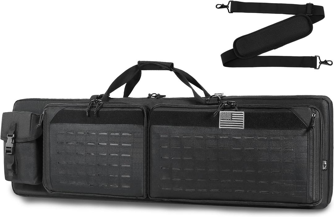 DBTAC Urban Classic Tactical Double Long Gun Bag Soft Rifle Case Pistol Transportation Case w/Backpack Strap for Range Shooting Outdoor Hunting | 32" 36" 42" 48"