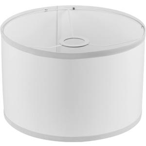 11"x11"x8" Assembly Required Lampshade for Floor Lamp, Table Lamp, Bedside Lamp, Fabric Drum Lampshade Classic Modern Style, Spider Fitter, Linen - White