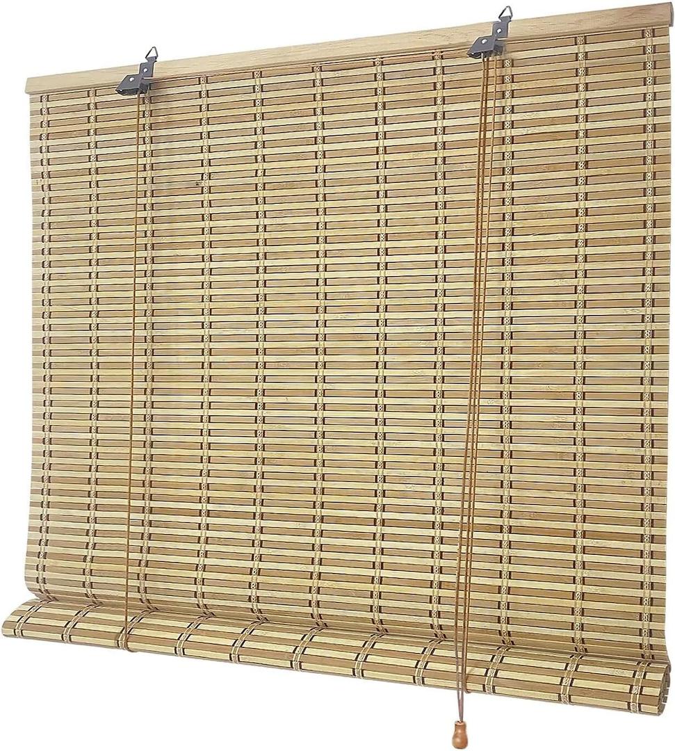 Bamboo Blinds for Interior Windows, Easy to Install Bamboo Shades for Indoor Windows, Custom Roller Shades for Indoor Window and Outdoor Patio, 23" W x 48" H