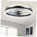 Ceiling Fans with Lights, Low Profile Ceiling Fan with Remote, 20” Black-1102