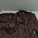 PINSV Women's 2 Piece Outfits Long Sleeve Zip Up Jacket Flare Pants Matching Tracksuit Set (Large, Brown)